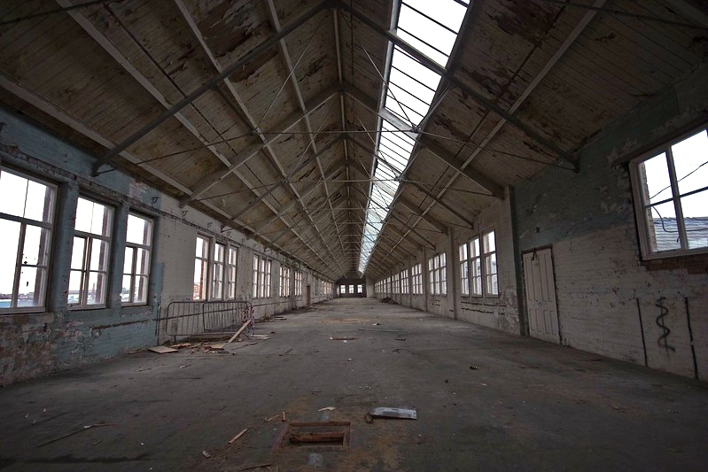 An upper floor of the factory