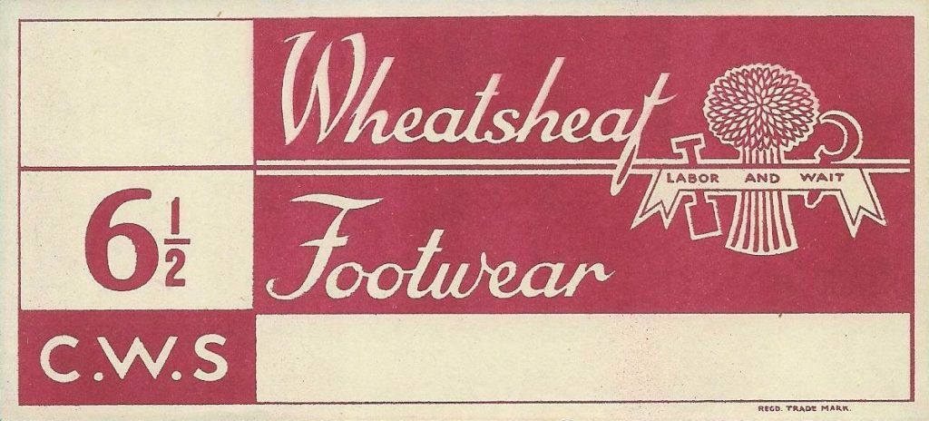 CWS 1930s shoebox label