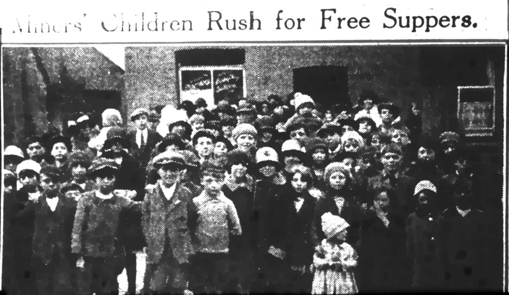 Miners' children rush for free suppers